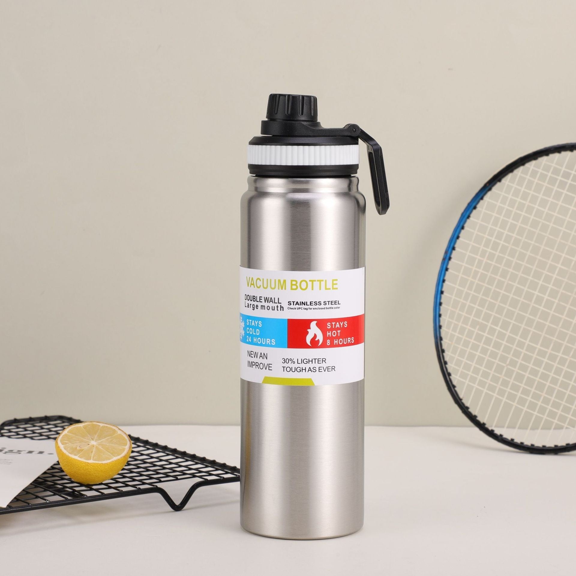 🌟 Gourde Isotherme Premium en Acier Inoxydable 304
Restez hydraté toute la journée avec notre gourde isotherme haut de gamme, conçue en acier inoxydable 304 de qualité alimentaire. Grâce à sa technologie à double paroi, elle conserve vos boissons chaudes