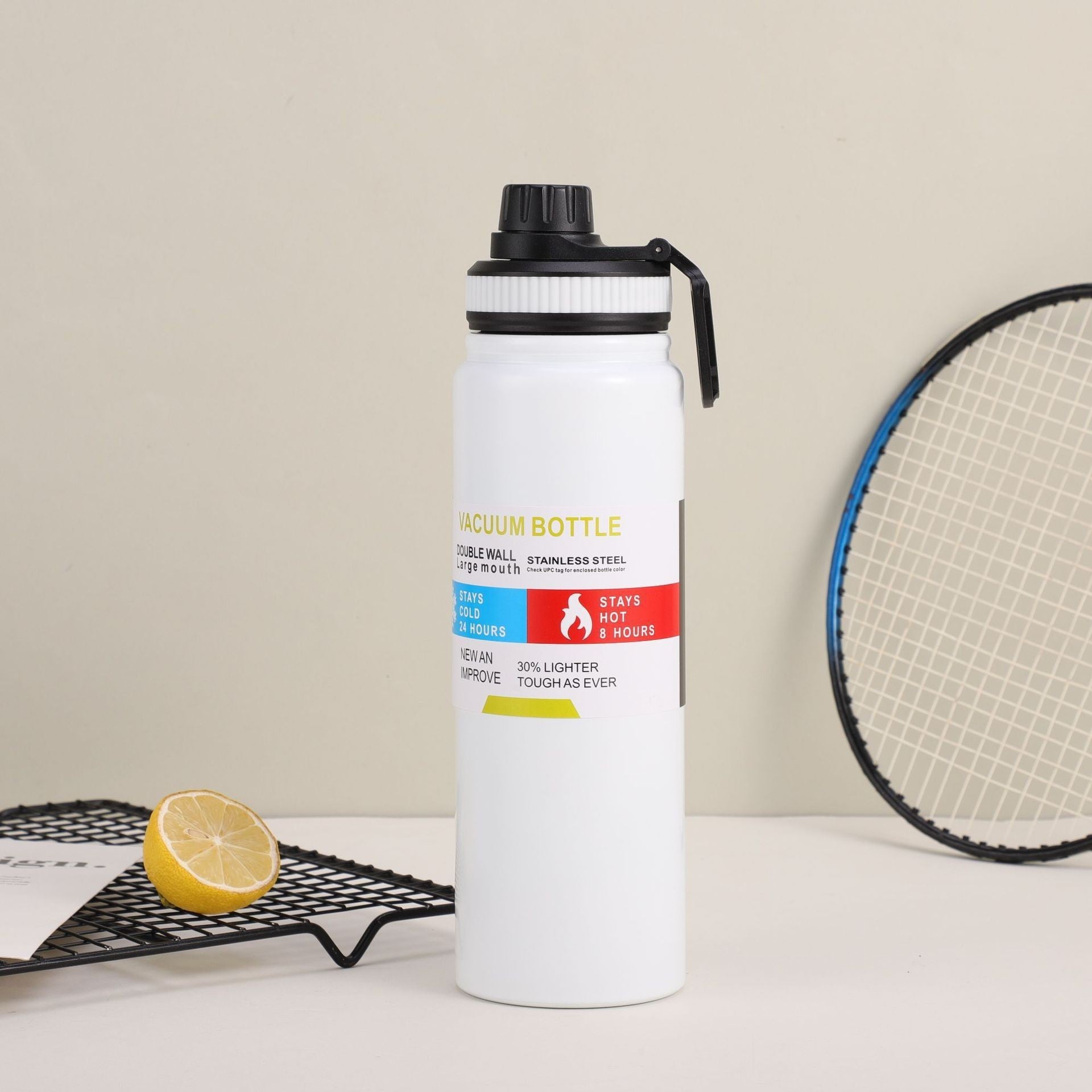 🌟 Gourde Isotherme Premium en Acier Inoxydable 304
Restez hydraté toute la journée avec notre gourde isotherme haut de gamme, conçue en acier inoxydable 304 de qualité alimentaire. Grâce à sa technologie à double paroi, elle conserve vos boissons chaudes