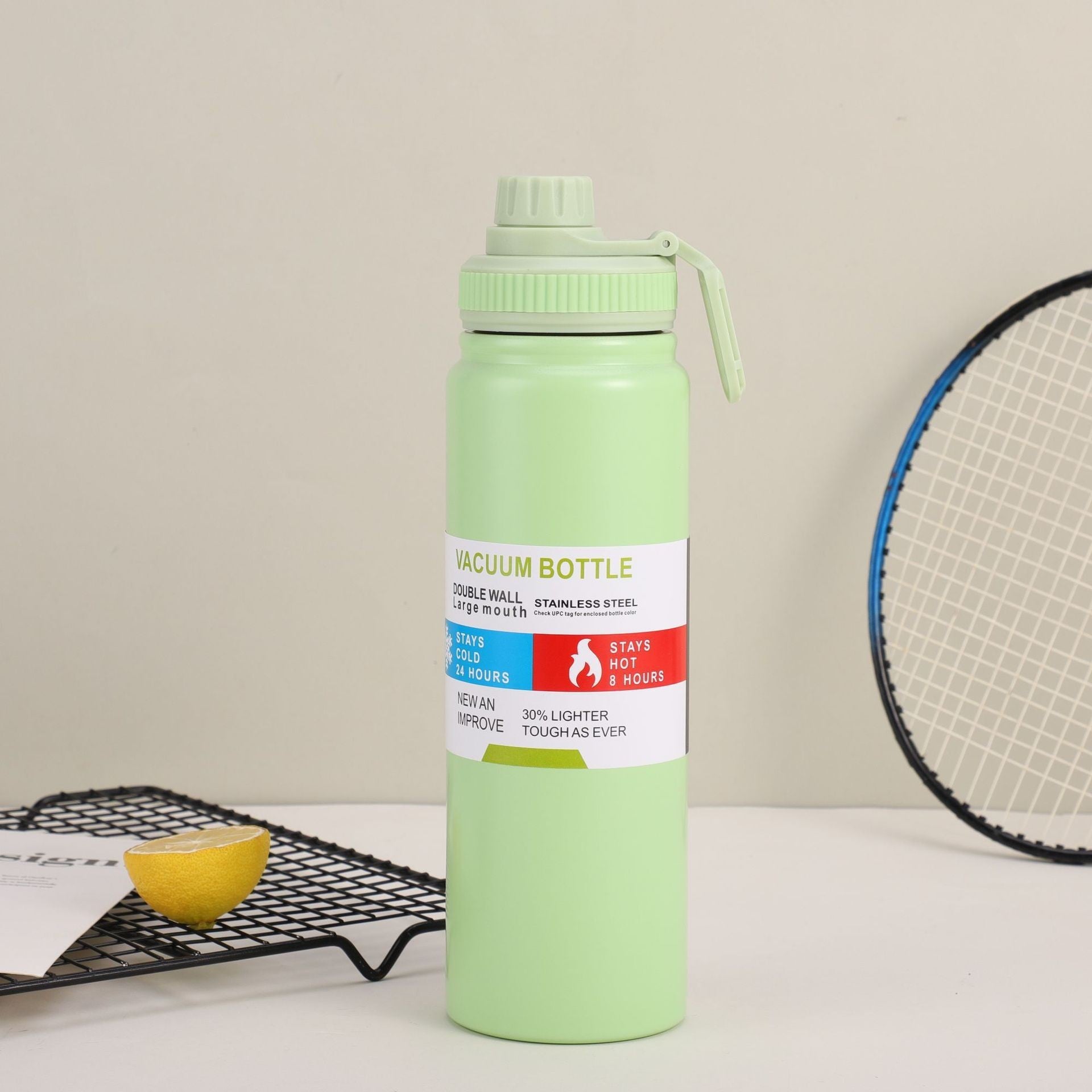 🌟 Gourde Isotherme Premium en Acier Inoxydable 304
Restez hydraté toute la journée avec notre gourde isotherme haut de gamme, conçue en acier inoxydable 304 de qualité alimentaire. Grâce à sa technologie à double paroi, elle conserve vos boissons chaudes