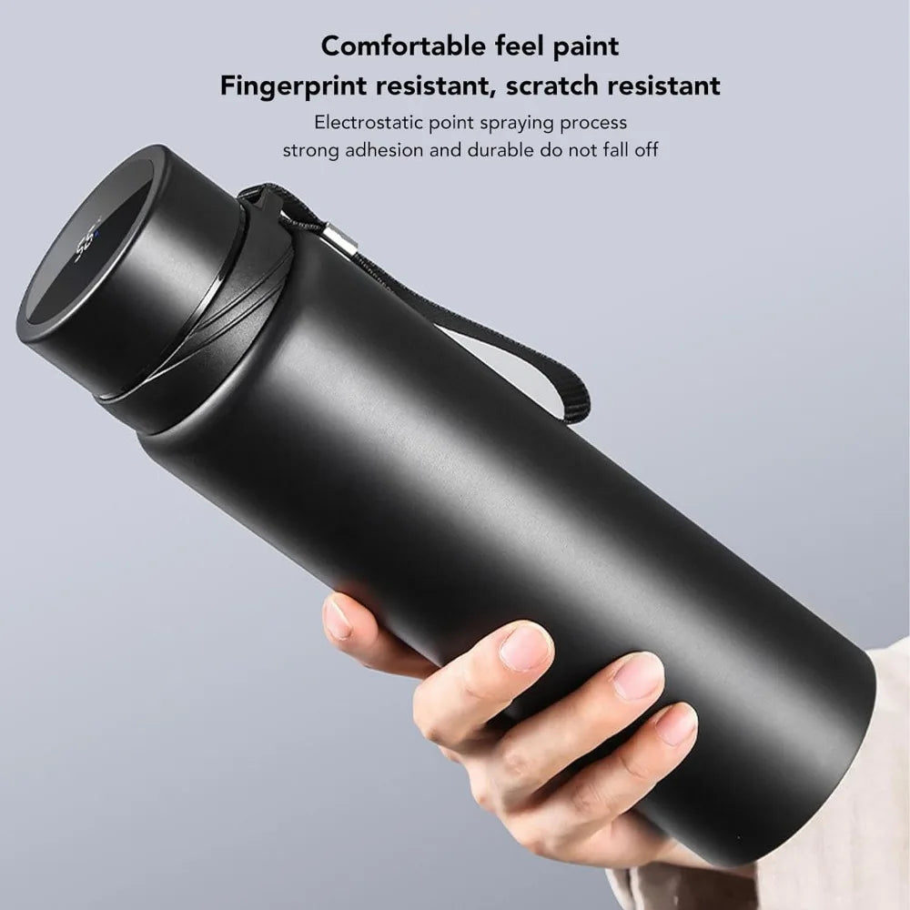 Gourde isotherme en acier inoxydable 1000 ml avec affichage intelligent de la température – Conserve les boissons chaudes ou froides pendant des heures.